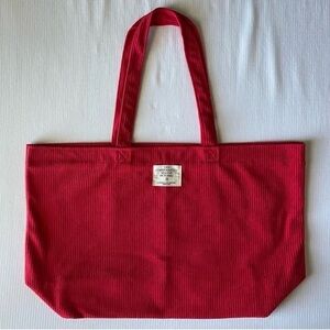 Sezane Vibrant Red corduroy Tote Bag